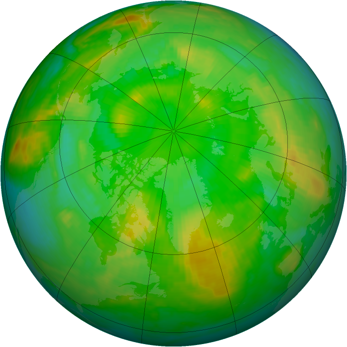 Arctic ozone map for 03 July 1985